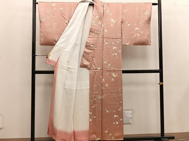 平和屋着物■上質な小紋 枝花文 金彩 正絹 逸品 BAAW3695mz