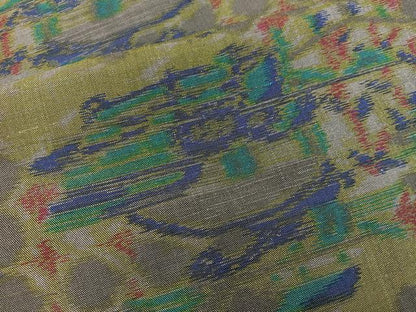 平和屋着物■上質な紬　幾何学文様　正絹　逸品　BAAW3701mz