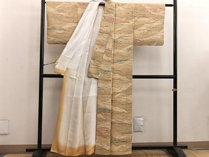 平和屋着物■上質な小紋 幾何学文様 正絹 逸品 BAAW3708mz