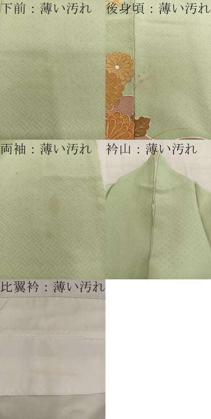 平和屋着物■豪華色留袖 駒刺繍 菊花文 金彩 正絹 逸品 BAAW3709mz