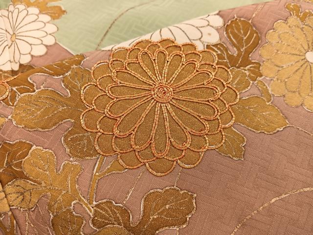 平和屋着物■豪華色留袖 駒刺繍 菊花文 金彩 正絹 逸品 BAAW3709mz