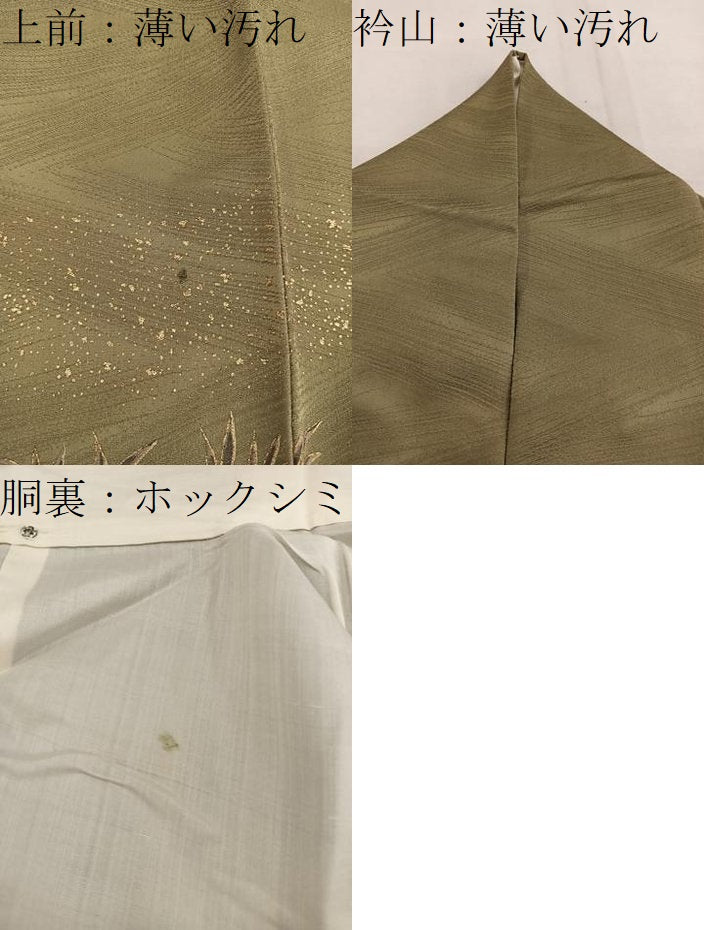 平和屋着物■訪問着 芝草花文 暈し染め 金彩 正絹 逸品 BAAW3713mz