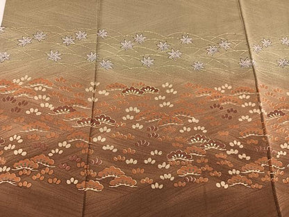 平和屋着物■訪問着 芝草花文 暈し染め 金彩 正絹 逸品 BAAW3713mz