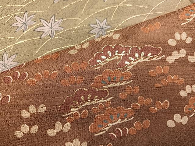 平和屋着物■訪問着 芝草花文 暈し染め 金彩 正絹 逸品 BAAW3713mz