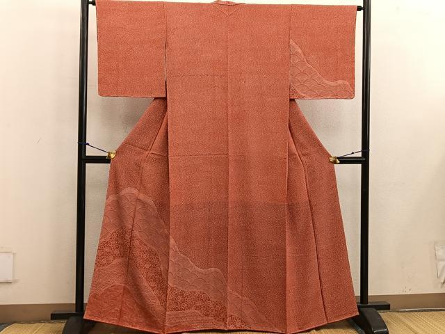 平和屋着物■訪問着 江戸小紋 青海波花文 正絹 逸品 未使用 BAAW3726mz