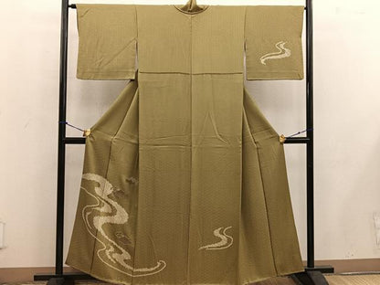 平和屋着物■訪問着 スワトウ刺繍 絞り 雲重ね流水文 正絹 逸品 BAAW3746mz