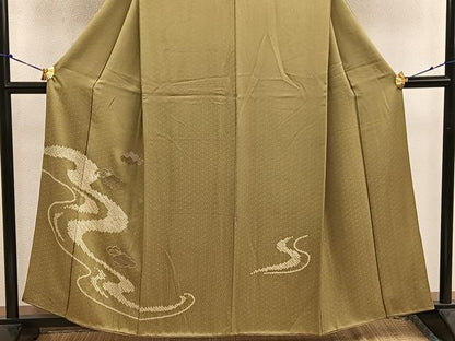 平和屋着物■訪問着 スワトウ刺繍 絞り 雲重ね流水文 正絹 逸品 BAAW3746mz