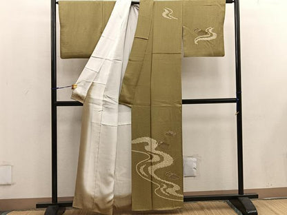平和屋着物■訪問着 スワトウ刺繍 絞り 雲重ね流水文 正絹 逸品 BAAW3746mz
