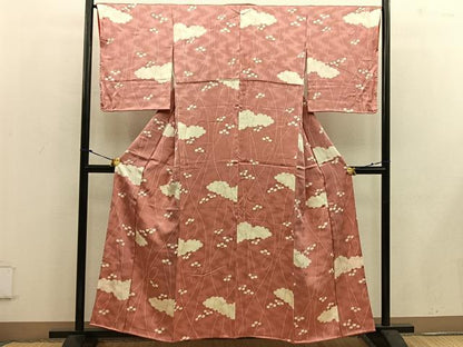 平和屋着物■上質な小紋 雲取り花文 正絹 逸品 BAAW3752mz