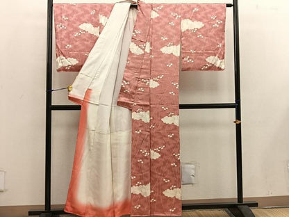 平和屋着物■上質な小紋 雲取り花文 正絹 逸品 BAAW3752mz