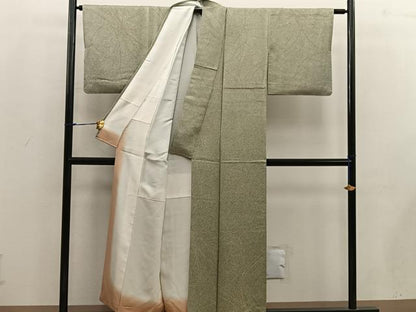 平和屋着物■上質な小紋 正絹 草葉文 たたき染め 逸品 BAAW3755mz