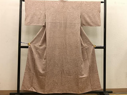 平和屋着物■上質な色無地 墨流し地紋 薄香色 西武扱い 正絹 逸品 BAAW3773mz