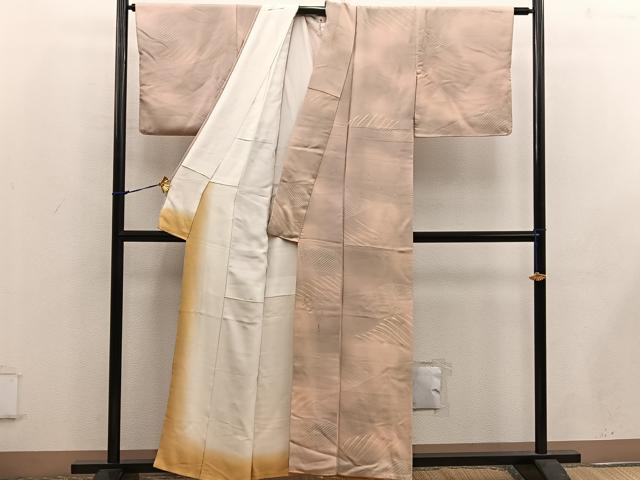 平和屋着物■上質な小紋 地紋起こし 幾何学文様 正絹 逸品 BAAW3784mz
