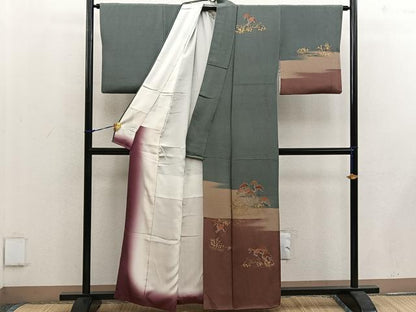 平和屋着物■訪問着 刺繍 松 金彩 正絹 逸品 BAAW3791mz