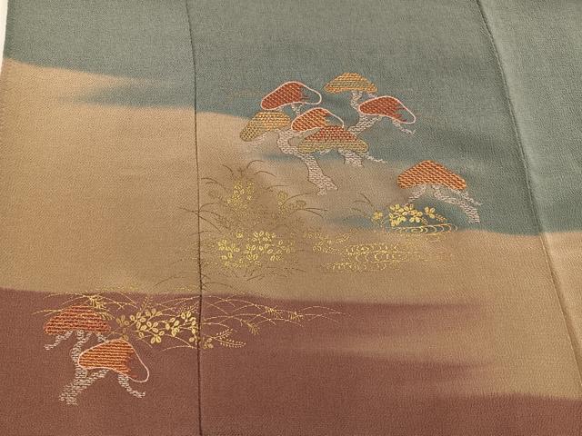 平和屋着物■訪問着 刺繍 松 金彩 正絹 逸品 BAAW3791mz