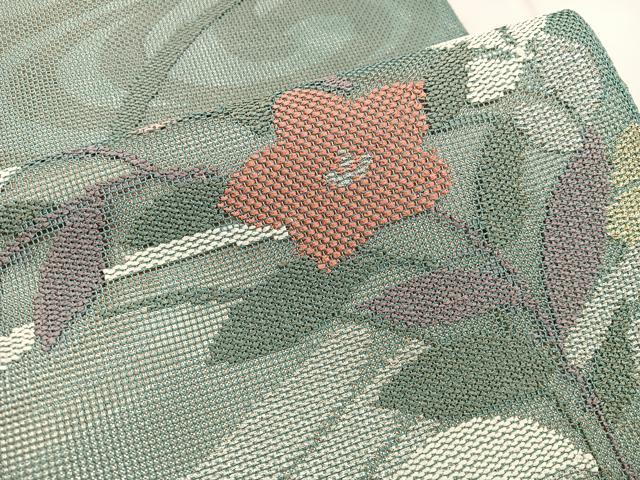 平和屋着物＊夏物　太鼓柄　本袋帯　枝花文　金銀糸　正絹　逸品　BAAW3800mz