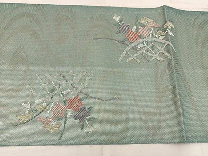 平和屋着物＊夏物　太鼓柄　本袋帯　枝花文　金銀糸　正絹　逸品　BAAW3800mz
