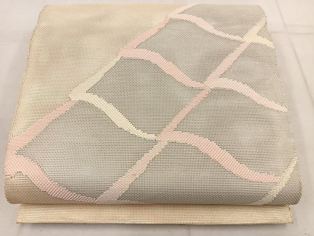 平和屋着物＊夏物 太鼓柄 本袋帯 幾何学文様 正絹 逸品 BAAW3809mz