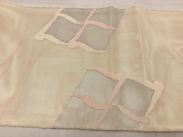 平和屋着物＊夏物 太鼓柄 本袋帯 幾何学文様 正絹 逸品 BAAW3809mz
