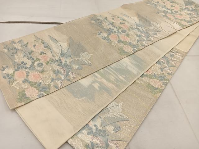 平和屋着物＊夏物 六通柄袋帯 菊花文 金銀糸 正絹 逸品 BAAW3811mz