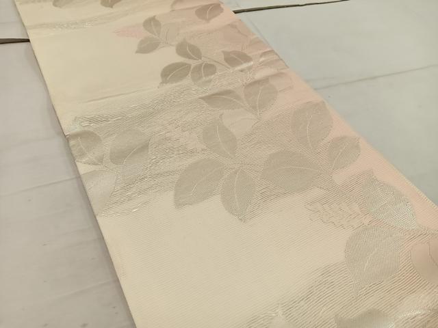 平和屋着物＊夏物 六通柄袋帯 草葉文 銀糸 正絹 逸品 BAAW3817mz