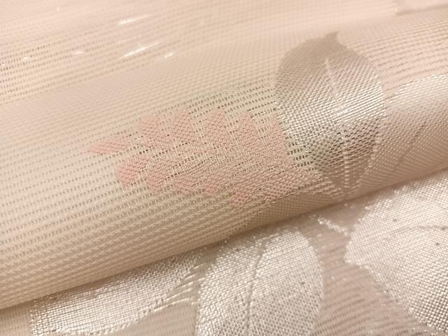平和屋着物＊夏物 六通柄袋帯 草葉文 銀糸 正絹 逸品 BAAW3817mz