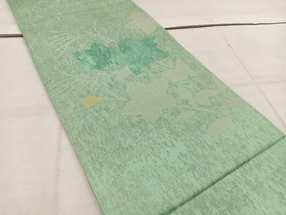 平和屋着物＊夏物 太鼓柄袋帯 草花文 引箔 正絹 逸品 BAAW3827mz