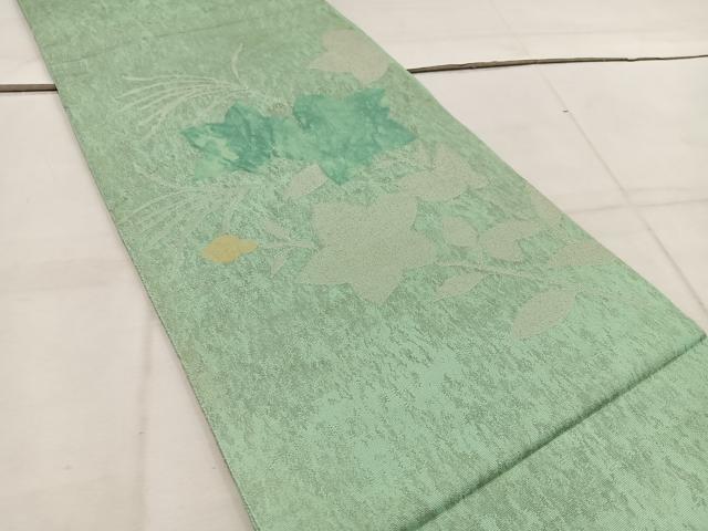 平和屋着物＊夏物 太鼓柄袋帯 草花文 引箔 正絹 逸品 BAAW3827mz