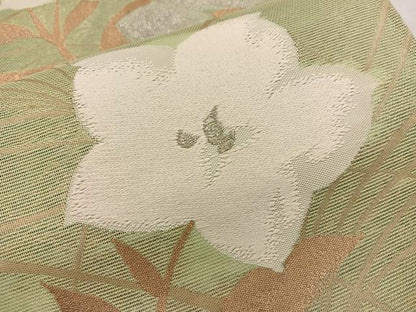 平和屋着物＊夏物　六通柄袋帯　草花文　金銀糸　正絹　逸品　BAAW3828mz