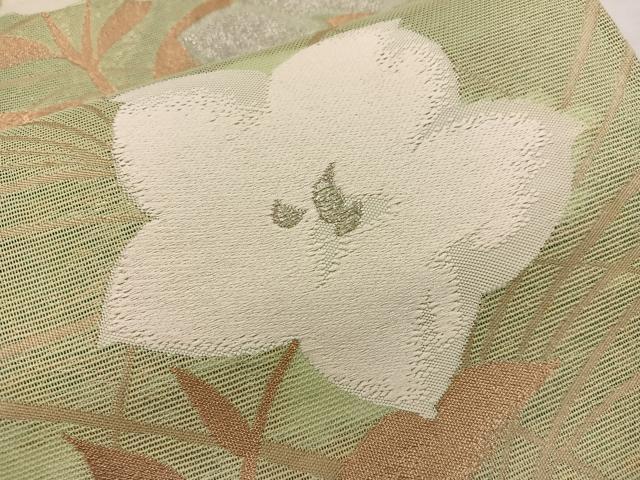 平和屋着物＊夏物　六通柄袋帯　草花文　金銀糸　正絹　逸品　BAAW3828mz