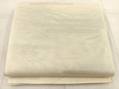 平和屋着物＊夏物 両面 六通柄袋帯 草花文 銀糸 正絹 逸品 BAAW3829mz