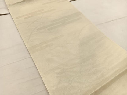 平和屋着物＊夏物 両面 六通柄袋帯 草花文 銀糸 正絹 逸品 BAAW3829mz