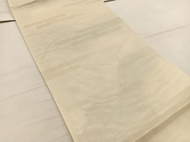 平和屋着物＊夏物 両面 六通柄袋帯 草花文 銀糸 正絹 逸品 BAAW3829mz