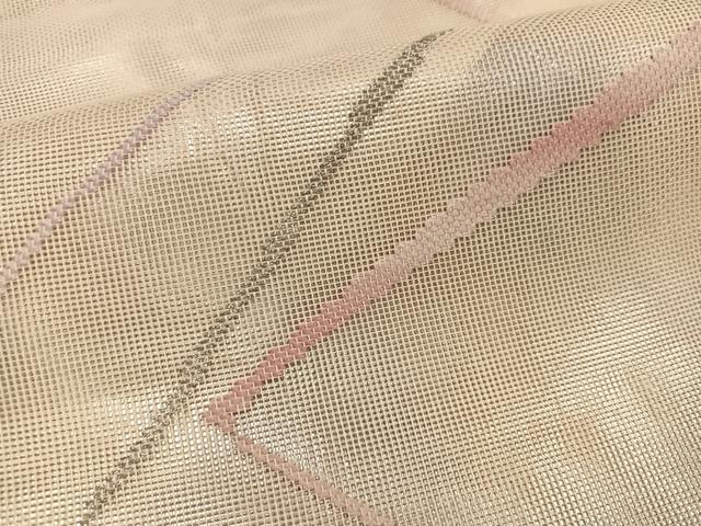 平和屋着物＊夏物 六通柄 本袋帯 幾何学文様 銀糸 正絹 逸品 BAAW3831mz