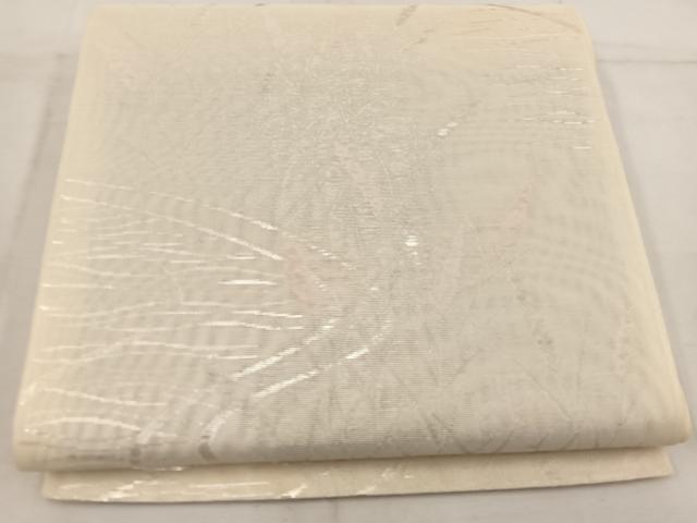 平和屋着物＊夏物 六通柄袋帯 流水草葉文 銀糸 正絹 逸品 BAAW3832mz