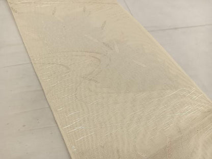 平和屋着物＊夏物 六通柄袋帯 流水草葉文 銀糸 正絹 逸品 BAAW3832mz