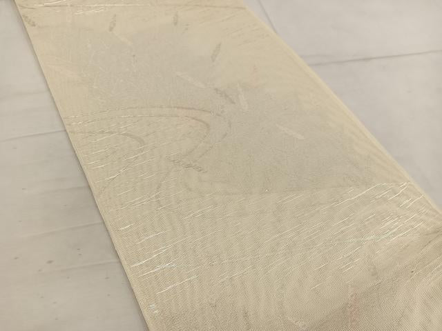 平和屋着物＊夏物 六通柄袋帯 流水草葉文 銀糸 正絹 逸品 BAAW3832mz