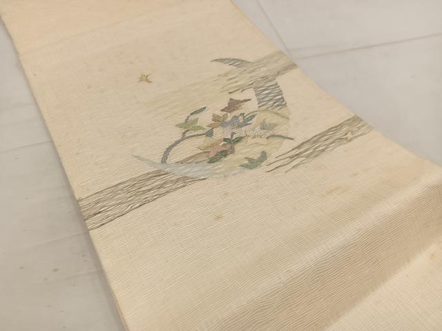 平和屋着物＊夏物 太鼓柄袋帯 枝葉文 金銀糸 正絹 逸品 BAAW3836mz