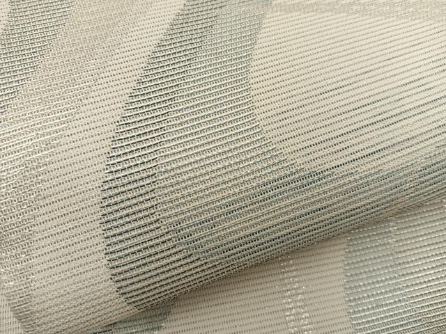 平和屋着物＊夏物　六通柄袋帯　流水草葉文　銀糸　正絹　逸品　BAAW3838mz