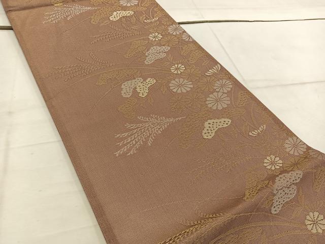 平和屋着物＊夏物 六通柄袋帯 菊花文 金銀糸 正絹 逸品 BAAW3839mz