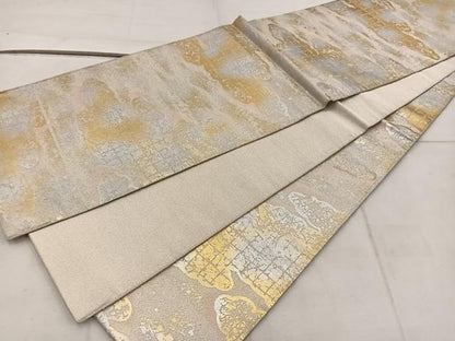 平和屋着物◎全通柄袋帯 綴れ 雲重ね文 金銀彩 正絹 逸品 BAAW3842mz