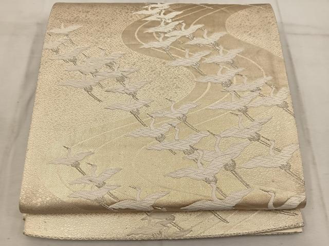 平和屋着物◎六通柄袋帯 唐織 飛鶴文 金銀糸 正絹 逸品 BAAW3850mz