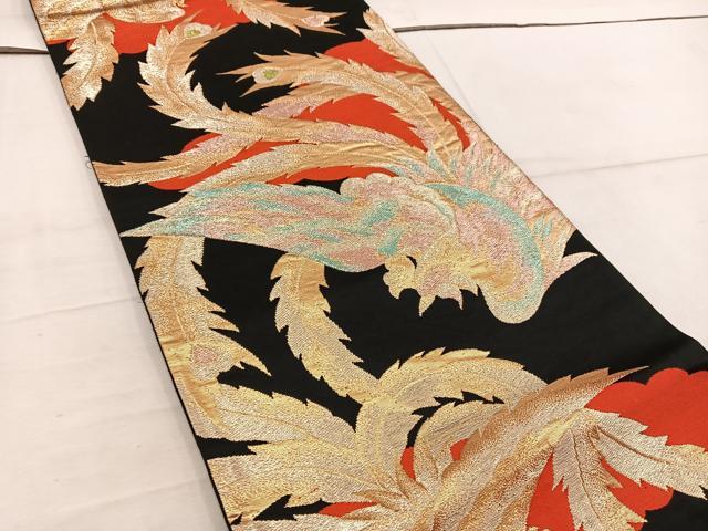 平和屋着物●伝統工芸士　東海鳳生　六通柄袋帯　動物丸文　和漆金散箔　正絹　逸品　CABE0156hy 楽天市場】平和屋着物◎六通柄袋帯 鳳凰花丸文 金糸 正絹 逸品