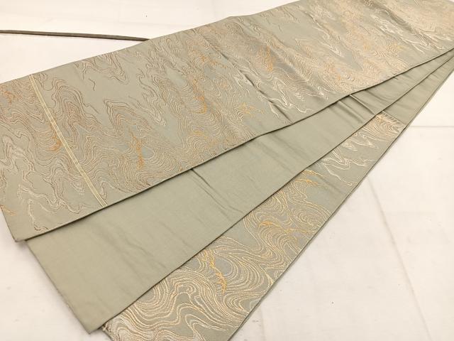 平和屋着物◎六通柄袋帯 流水文 金銀糸 正絹 逸品 BAAW3869mz