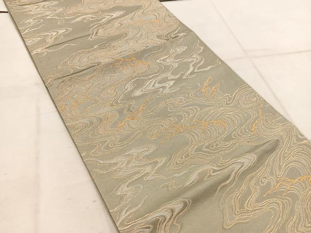 平和屋着物◎六通柄袋帯 流水文 金銀糸 正絹 逸品 BAAW3869mz