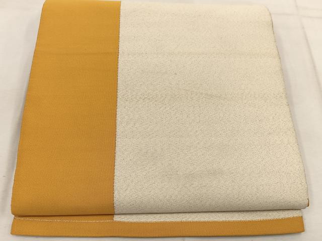 平和屋着物◎八寸名古屋帯　綴れ　縞　銀糸　正絹　逸品　BAAW3879mz