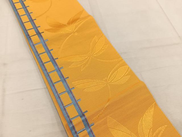 平和屋着物◎本場筑前博多織 半幅帯 草葉文 正絹 逸品 BAAW3881mz