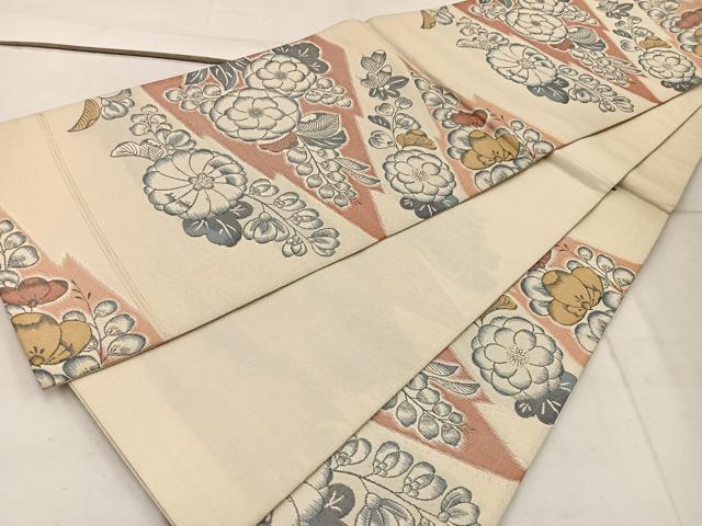 平和屋着物◎六通柄袋帯　辻が花　金糸　正絹　逸品　BAAW3885mz