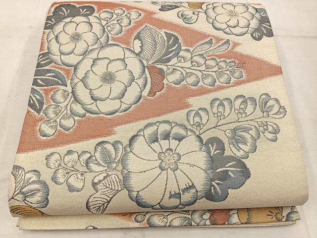 平和屋着物◎六通柄袋帯　辻が花　金糸　正絹　逸品　BAAW3885mz