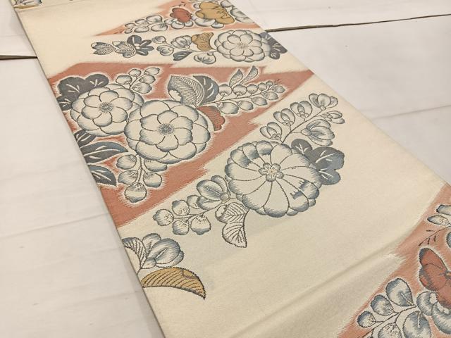 平和屋着物◎六通柄袋帯　辻が花　金糸　正絹　逸品　BAAW3885mz